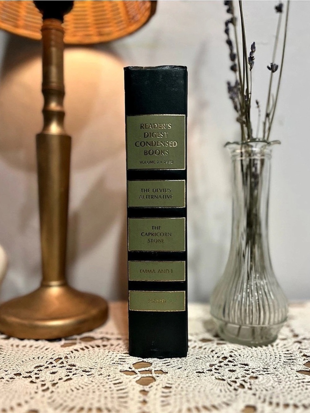 Vintage Reader's Digest Green Geometric Pattern Book